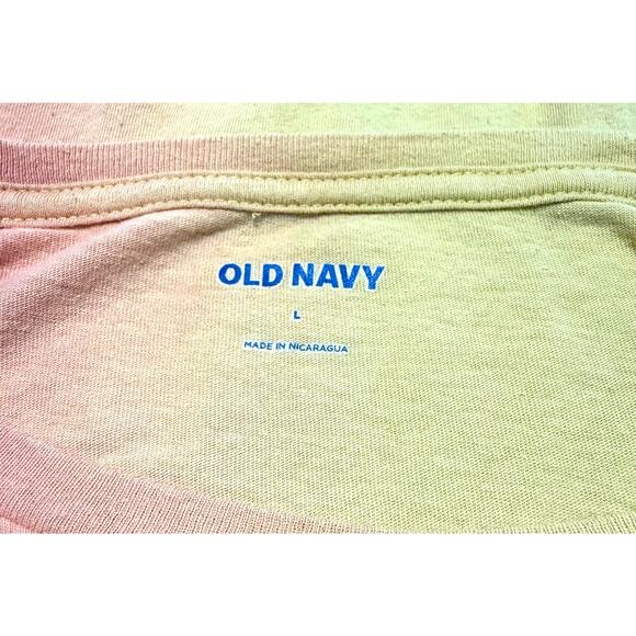 Old Navy Def Leppard “Pyromania” Dip-Dye Band Tee Unisex L Orange→Yellow Graphic - Picture 5 of 8